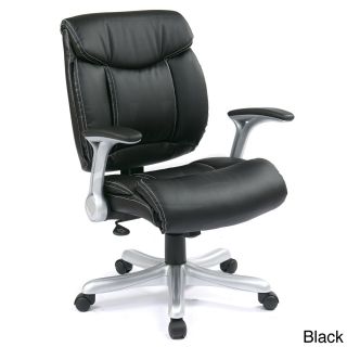 Office Star Products Work Smart Eco Leather Seat And Back Executive Chair Model Ech8967 (Black, espresso Weight capacity: 250 poundsDimensions: 40.75 inches high x 26.75 inches wide x 25.5 inches deepSeat dimensions: 20 inches wide x 19 inches deepBack si