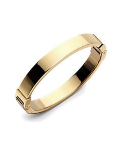 Michael Kors Goldtone Hinged Bangle Bracelet   Gold