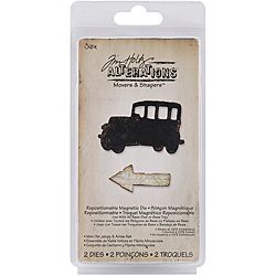Sizzix Movers and Shapers Mini Old Jalopy And Arrow Magnetic Dies By Tim Holtz