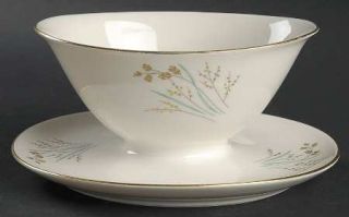 Syracuse Golden Seeds Gravy Boat with Attached Underplate, Fine China Dinnerware