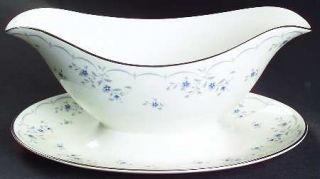 Royal Doulton Cotillion Gravy Boat with Attached Underplate, Fine China Dinnerwa