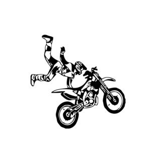 Biker Making Stunt Vinyl Wall Art Decal (BlackEasy to apply You will get the instructionDimensions 22 inches wide x 35 inches long )