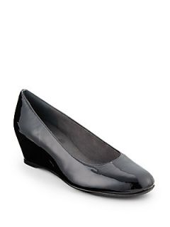 Sojourn Patent Leather Wedges   Black