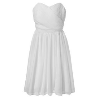 TEVOLIO Womens Chiffon Strapless Pleated Dress   Off White   6