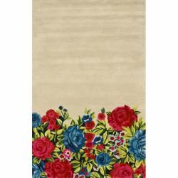 Nuloom Handmade Floral Multi Faux Silk/ Wool Rug (5 X 8) (MultiStyle: ContemporaryPattern: FloralTip: We recommend the use of a non skid pad to keep the rug in place on smooth surfaces.All rug sizes are approximate. Due to the difference of monitor colors