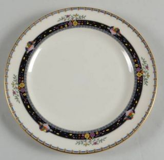 Lenox China Coronado Salad Plate, Fine China Dinnerware   Blue Geometric Band, F