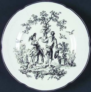 Tabletops Unlimited New England Toile  Salad Plate, Fine China Dinnerware   Blac