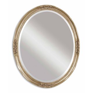 Newport Antique Silver Leaf Framed Beveled Oval Mirror