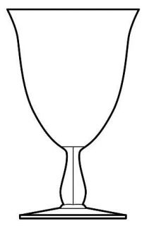 Cambridge Simplicity Clear Water Goblet   Stem #3790, Clear, Plain Bowl