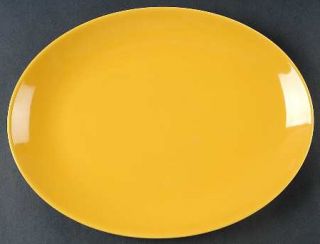 Homer Laughlin  Rhythm Yellow 11 Oval Serving Platter, Fine China Dinnerware  