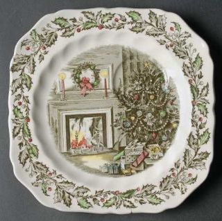 Johnson Brothers Merry Christmas (Genuine Hand Engraving) Snack Plate, Fine Chin