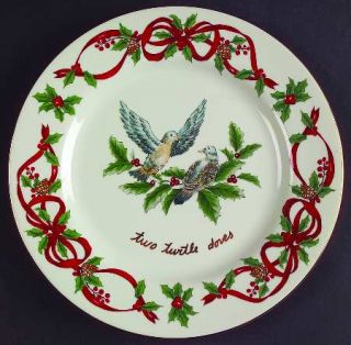 Noble Excellence 12 Days Of Christmas Salad Plate, Fine China Dinnerware   Red R