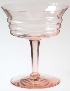 Heisey Circle Pair Pink Champagne/Tall Sherbet   Stem #2516, Pink Bands, Diamond