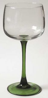 Cristal DArques Durand Emerald Wine Hock   Green Stem & Foot,Clear, Plain Bowl