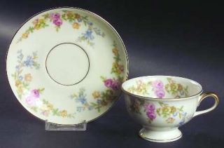 Royal Ivory (Czech, Germany) Riviera Footed Cup & Saucer Set, Fine China Dinnerw