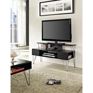 Altra Rade 45 Tv Stand (Black OakProduct Dimensions 24.02 inches high x 47.24 inches wide x 18.90 inches deepTop Shelf Dimensions 47.2 inches wide x 13.4 inches deepTop Shelf Weight Limit 100 poundsOpen Storage Shelf on Each Side of the TableLarge Open