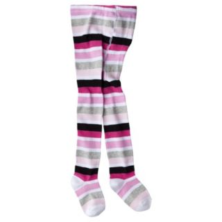 Luvable Friends Infant Toddler Girls Cotton Mettalic Stripe Tights   Pink 18 