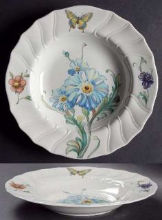 Villeroy & Boch Bouquet Rim Soup Bowl, Fine China Dinnerware   Flowers, Butterfl