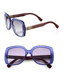 Fendi Oversize Square Acetate Sunglasses   Blue