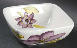Laurie Gates Anna Lily Soup/Cereal Bowl, Fine China Dinnerware   Purple&Yellow F