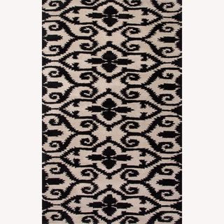 Hand tufted Floral Pattern Ivory/grey Wool Rug (5x8)