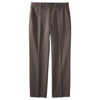 Mens Tailored Fit Checkered Microfiber Pants   Olive 38X30