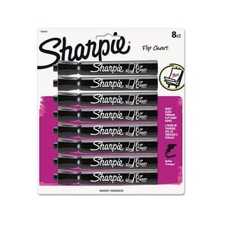 Flip Chart Marker Bullet Tip Black 8 Per Card (BlackWeight: 8 ouncesModel: Chart MarkerPack of: 8Pocket Clip: No Refillable: NoRetractable: NoTip Type: BulletInk Type: LiquidDimensions: 5.5 inches long )