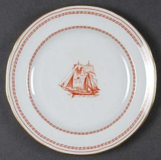 Spode Trade Winds Red Bread & Butter Plate, Fine China Dinnerware   Red Bands An