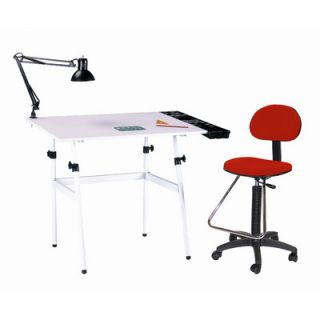 Martin Universal Design Berkeley 4 Piece Melamine Drafting Table Set with Cha