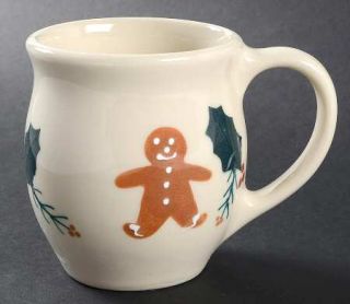 Hartstone Gingerbread Latte Mug, Fine China Dinnerware   Gingerbread Men & Leave