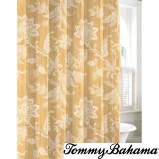 Tommy Bahama Bali Gold Cotton Shower Curtain (GoldMaterials: 100 percent cottonDimensions: 72 inches wide x 72 inches longCare instructions: Machine washableThe digital images we display have the most accurate color possible. However, due to differences i