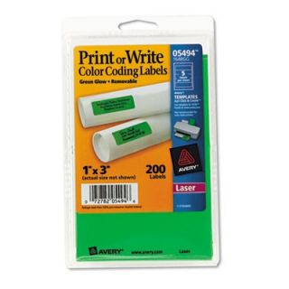 Avery Labels Print or Write Removable Color Coding Laser Labels, 1 x 3, Neon