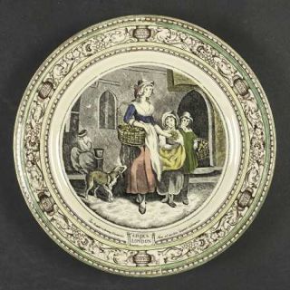 Adams China Cries Of London (Green & Brown Rim) Dinner Plate, Fine China Dinnerw