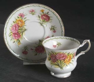 Rosina Queens Special Flowers No Month Footed Cup & Saucer Set, Fine China Dinne