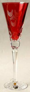 Waterford Twelve Days Of Christmas Ruby Fluted Champagne & Charm   Multimotif,Ru