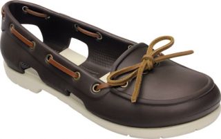 Womens Crocs Beach Line Boat Shoe   Espresso/Stucco Casual Shoes