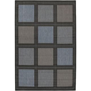 Recife Summit/ Blue Black Area Rug (76 X 109) (BlueSecondary colors: BlackPattern: SquaresTip: We recommend the use of a non skid pad to keep the rug in place on smooth surfaces.All rug sizes are approximate. Due to the difference of monitor colors, some 