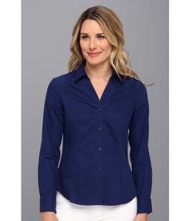 Jones New York No Iron Easy Care Fitted Shirt Womens Long Sleeve Button Up (Purple)