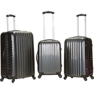 Rockland Vernon Lightweight Carbon 3 piece Hardside Spinner Upright Luggage Set (CarbonMaterial: ABSWeight: 28 inch upright (11 pound), 24 inch upright (9.4 pound), 20 inch upright (7.2 pound)Wheeled: YesWheel type: 360 degree multi directional spinner wh