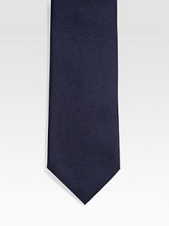 Gucci Solid Silk Tie   Navy