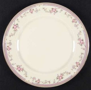 Lenox China Medford Dinner Plate, Fine China Dinnerware   Peach/Purple Band,Whit