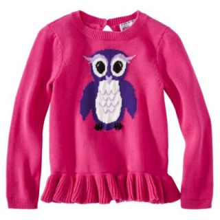 Infant Toddler Girls Owl Sweater Pink 12 M