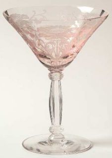 Tiffin Franciscan Flanders Pink Liquor Cocktail   Stem #024/15024,    Pink Bowl
