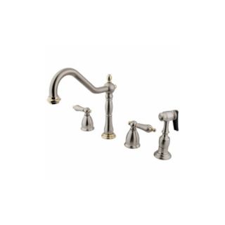 Elements of Design EB1799ALBS Universal Two Handle Kitchen Faucet With Spray