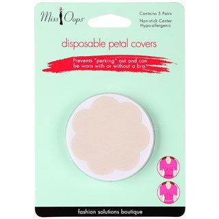 Miss Oops Disposable Petal Covers (10 Pair) (2.25 inches long x 2.25 inches wide Targeted area: Breasts We cannot accept returns on this product.Due to manufacturer packaging changes, product packaging may vary from image shown. )