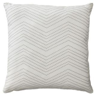 Room Essentials Embroidered Chevron Toss Pillow   Cream/Gray (18x18)