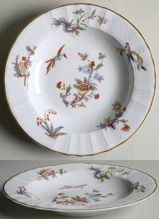 Bernardaud Conde Large Rim Soup Bowl, Fine China Dinnerware   Birds, Flowers, Go