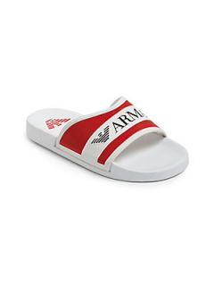 Armani Junior Boys Logo Sandals   White Red