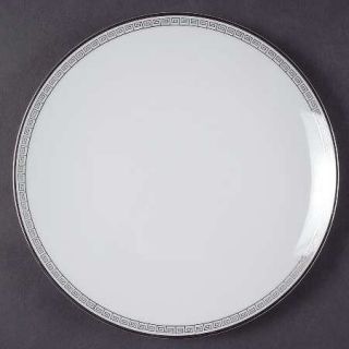 Noritake Silver Key Salad Plate, Fine China Dinnerware   White, Platinum Greek K