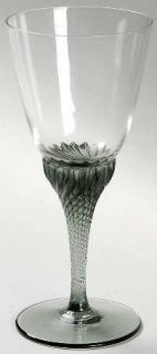 Czechoslovakia Crystal Flair Smoke Wine Glass   Clear Bowl,Twist Smoke Stem